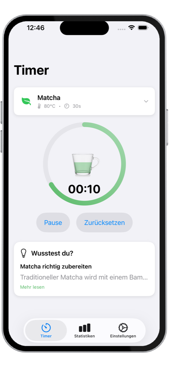 TeaLeaf Timer – aktiver Teeglas-Timer